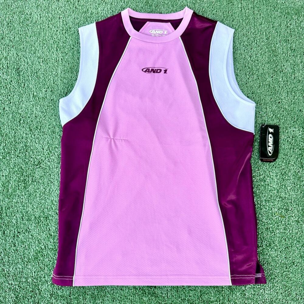 AND1 Tank Top Shirt Exile Sleeveless Jersey Orchid New With Tag